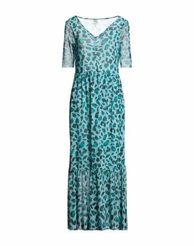 Baum Und Pferdgarten Woman Midi dress Turquoise Polyester, Elastane Cover