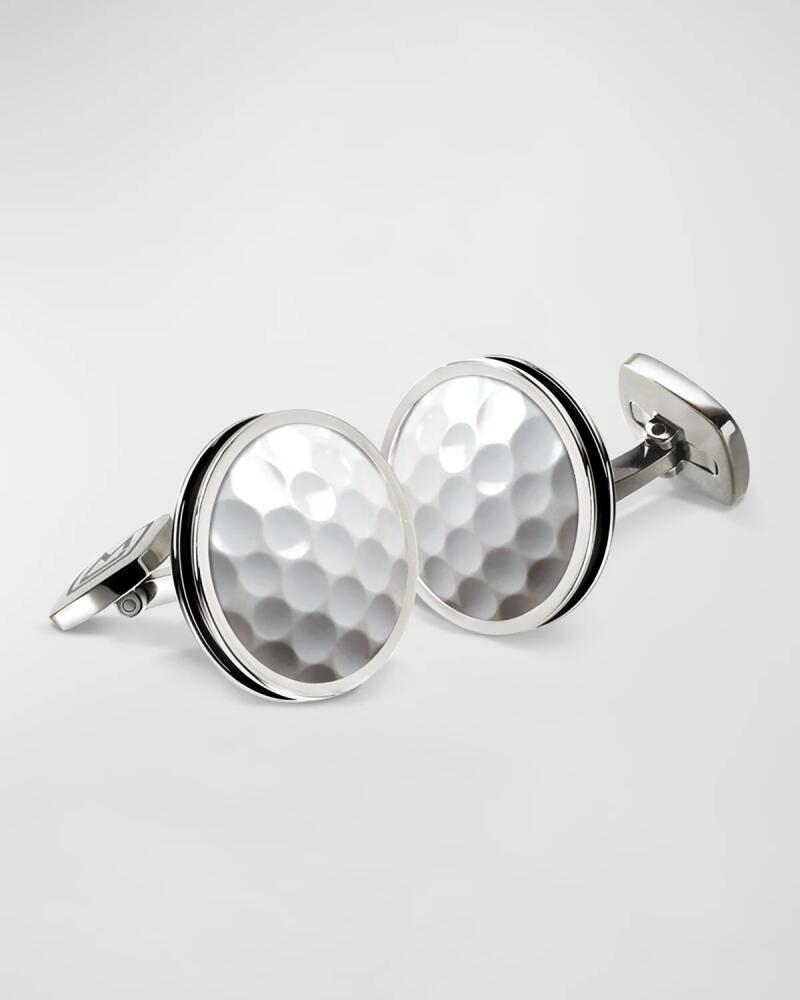 M Clip Men's Stainless Steel Golf Ball Round Cufflinks Cover