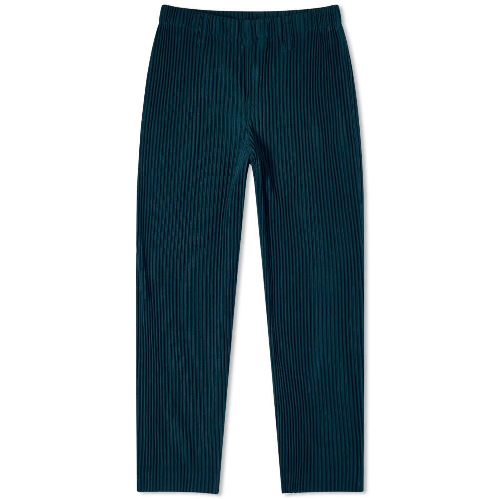 Homme Plissé Issey Miyake Men's Pleated Straight Leg Pant in Dark Green Cover