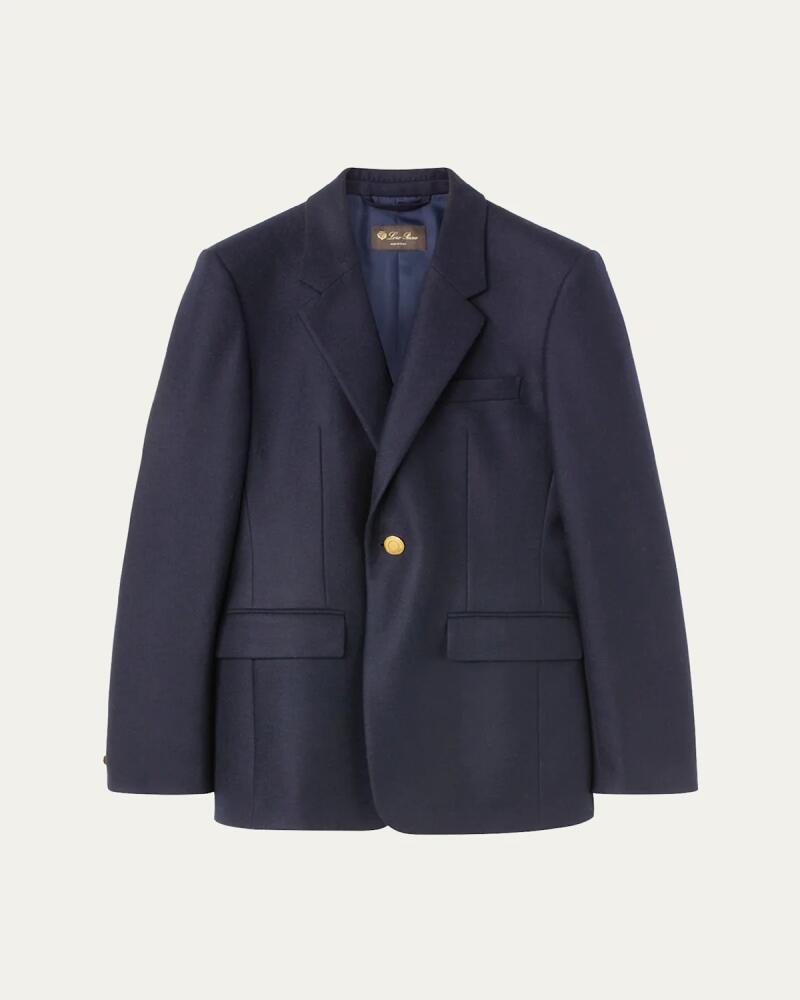 Loro Piana Hellen Cashmere Flannel Single-Breasted Jacket Cover