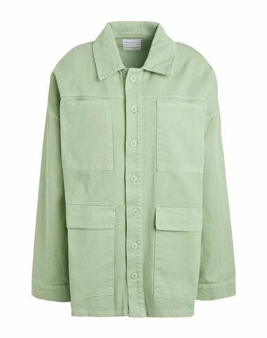 8 By Yoox Unisex Cotton Oversize Jacket Shirt Light green Cotton Cover