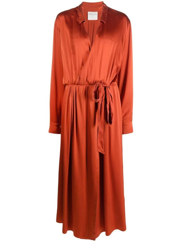 Forte Forte tie waist midi dress - Orange Cover