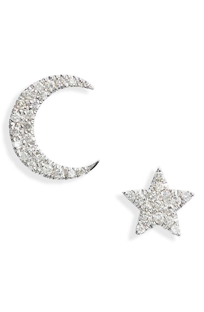 Meira T Mismatched Diamond Stud Earrings in White Gold Cover