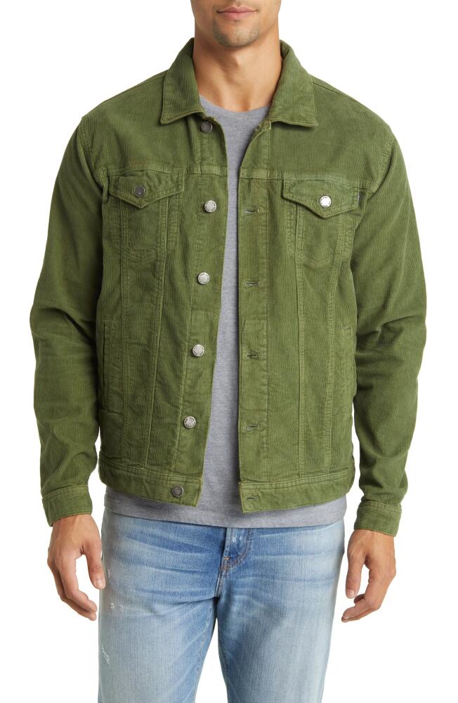 Stone Rose Stretch Corduroy Trucker Jacket in Sage Cover