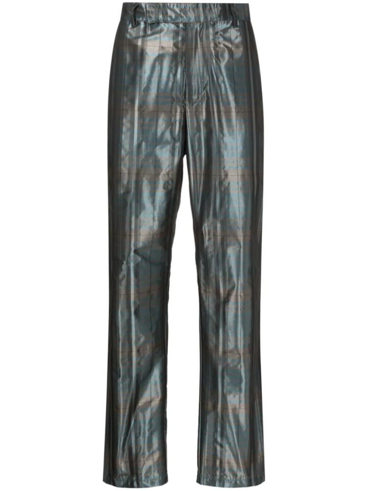 Uma | Raquel Davidowicz checked metallic straight-leg trousers - Green Cover