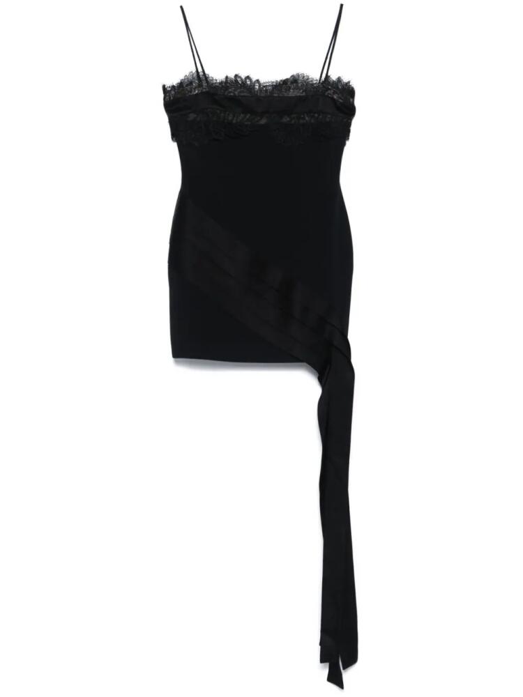 David Koma lace-panel mini dress - Black Cover