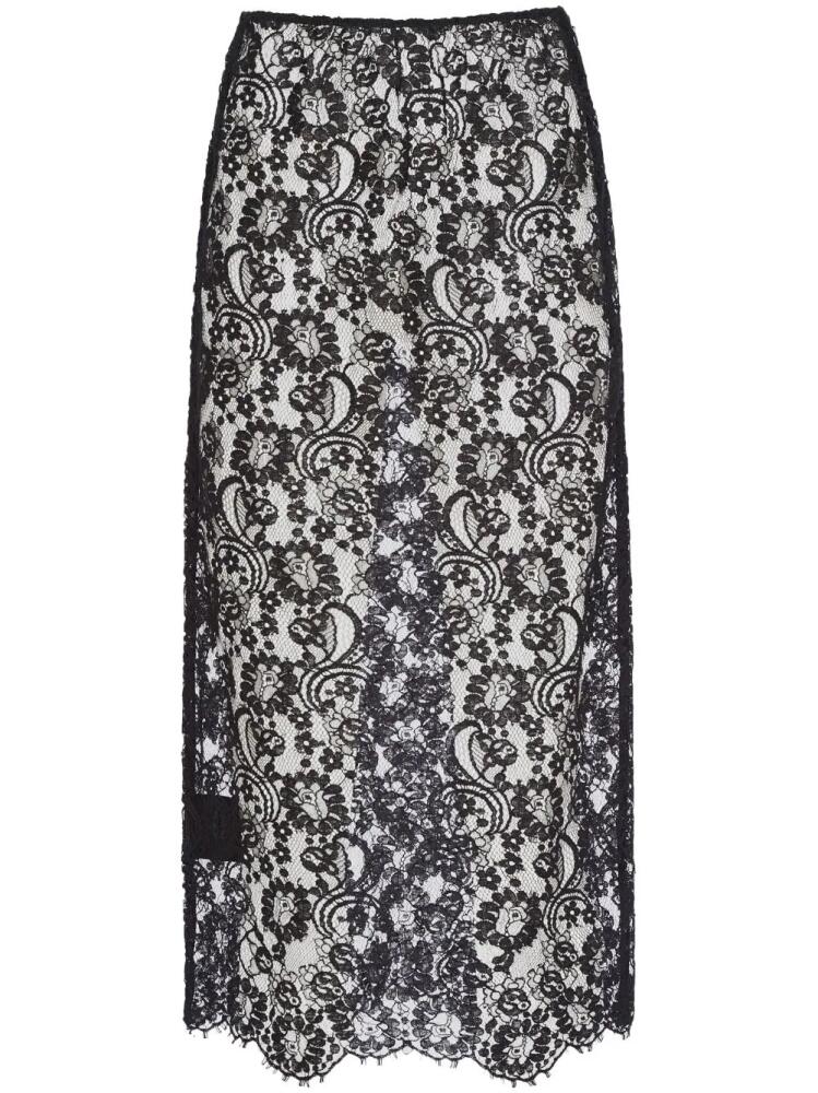 Prada floral-lace midi skirt - Black Cover