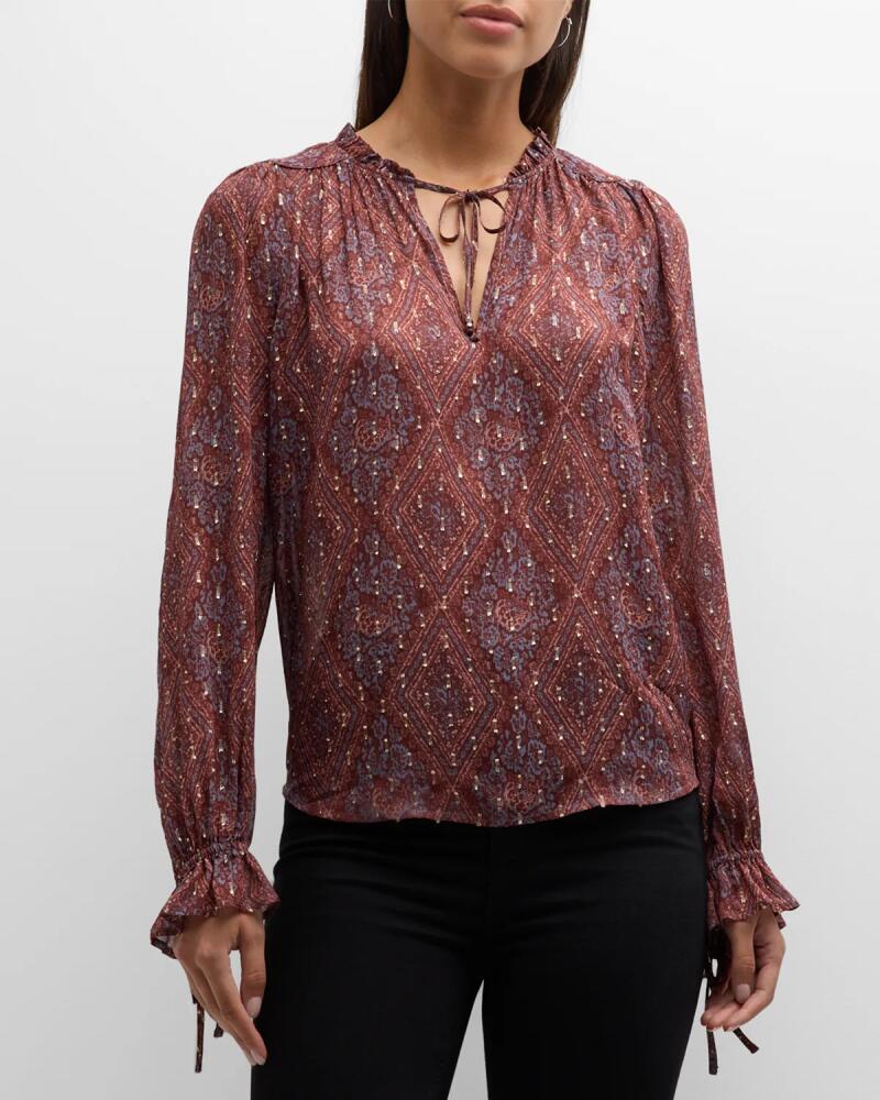 PAIGE Fia Printed V-Neck Blouse Cover