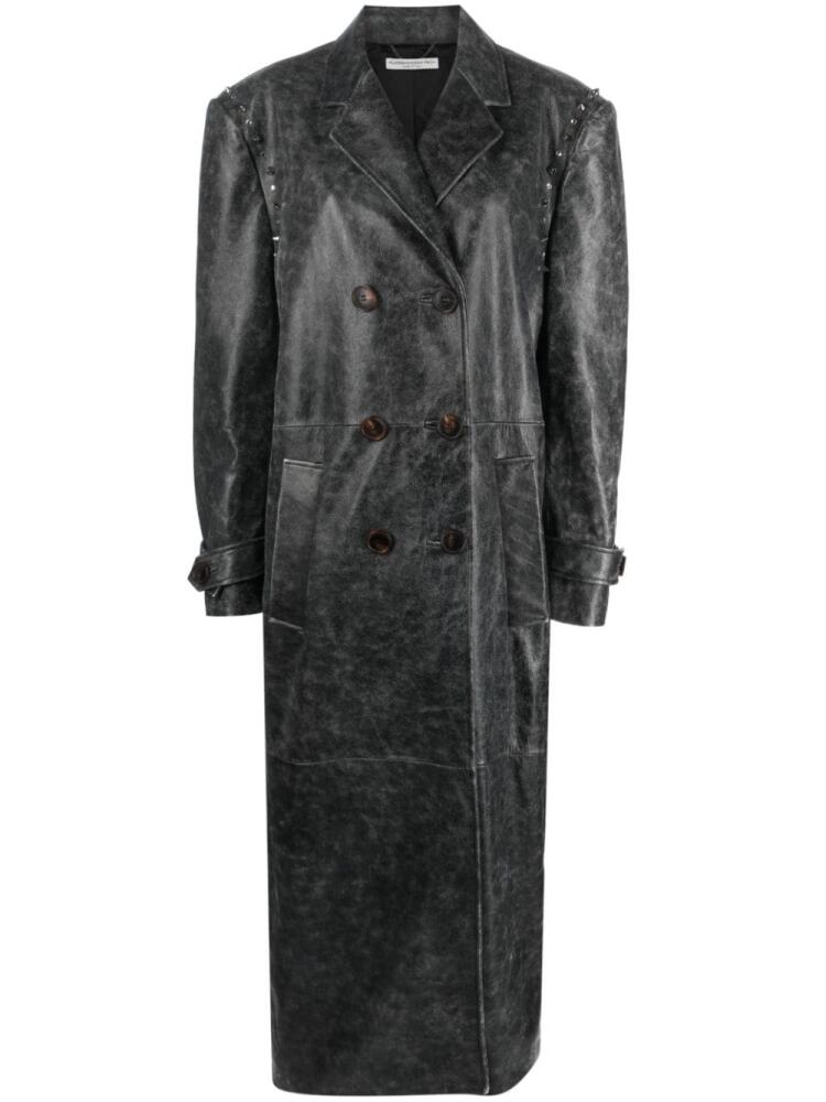 Alessandra Rich studded leather coat - Grey Cover