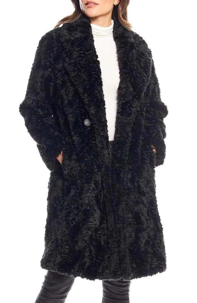 DONNA SALYERS FABULOUS FURS Everywhere Faux Fur Coat in Black Persian Lamb Cover