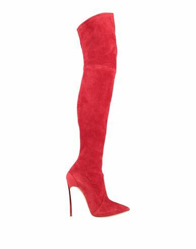 Casadei Woman Boot Red Soft Leather Cover