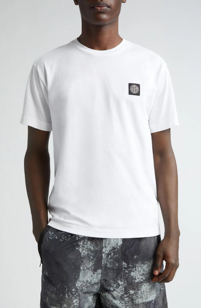 Stone Island Garment Dyed Cotton Jersey T-Shirt in White Cover