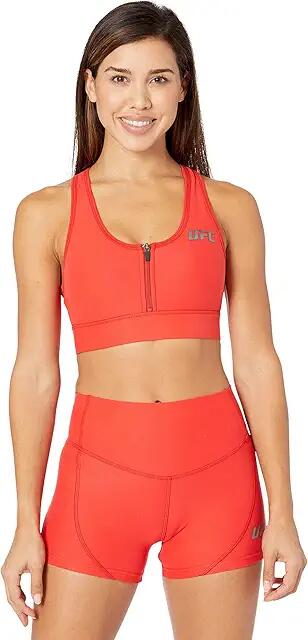 UFC Core Zip Front Sports Bra (Red) Women's Lingerie Cover