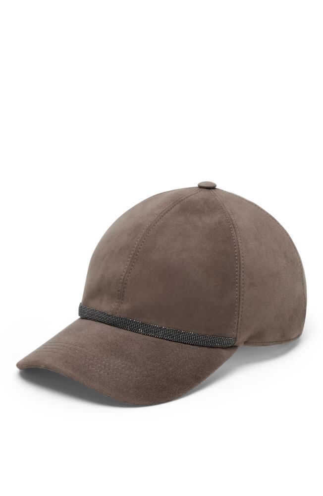 Brunello Cucinelli Suede baseball cap in Mud Cover