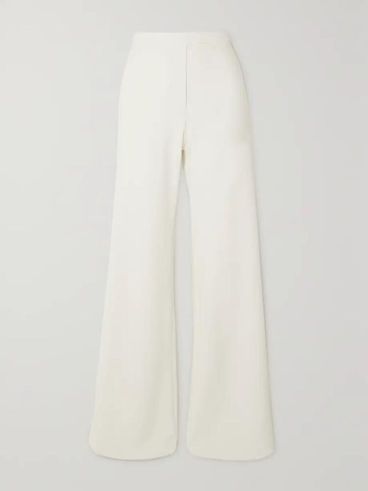 Clio Peppiatt - Stretch-crepe Wide-leg Pants - Ivory Cover