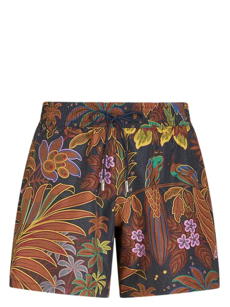 ETRO botanical-print swim shorts - Brown Cover