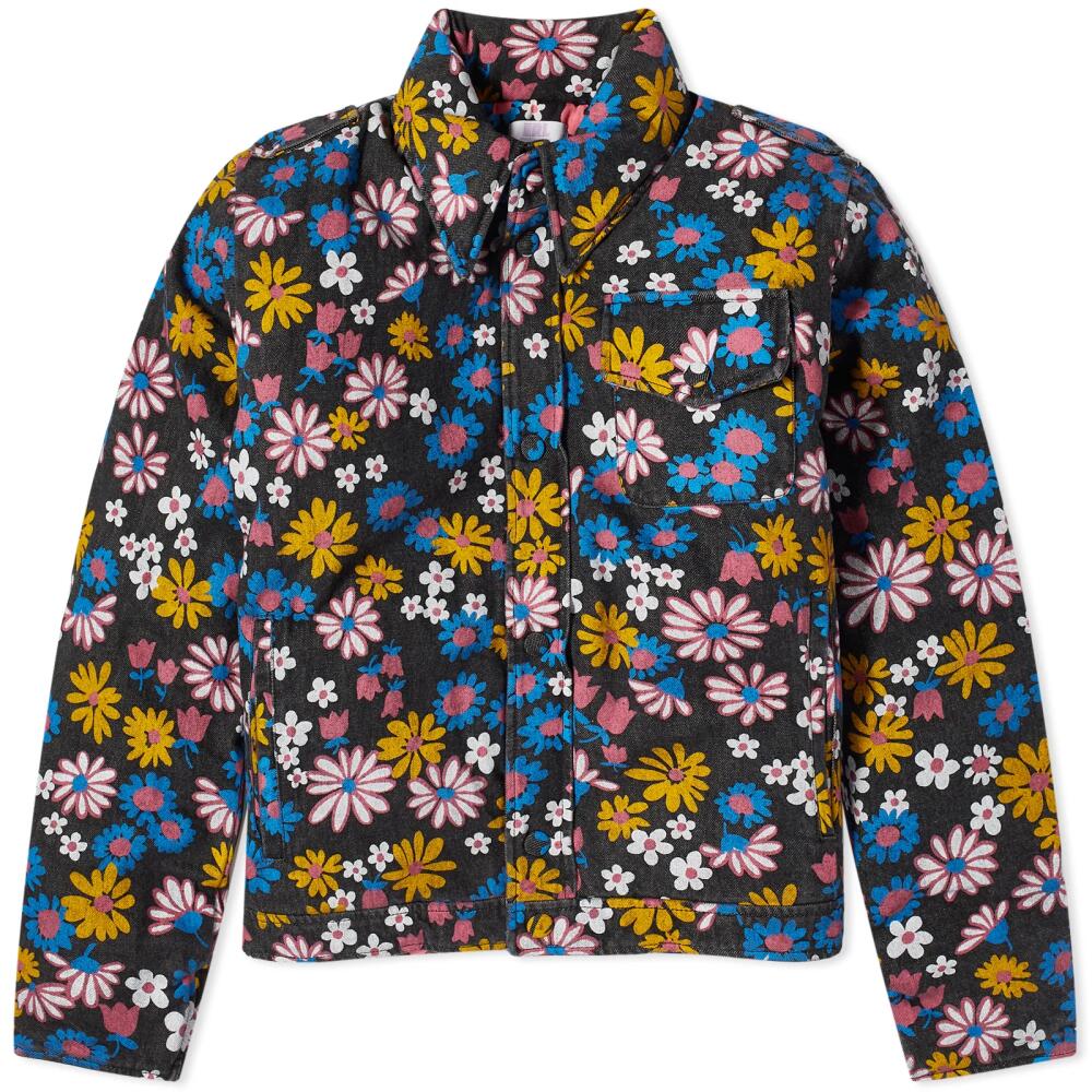 ERL Unisex Printed Padded Jacket in Black Floral Cover