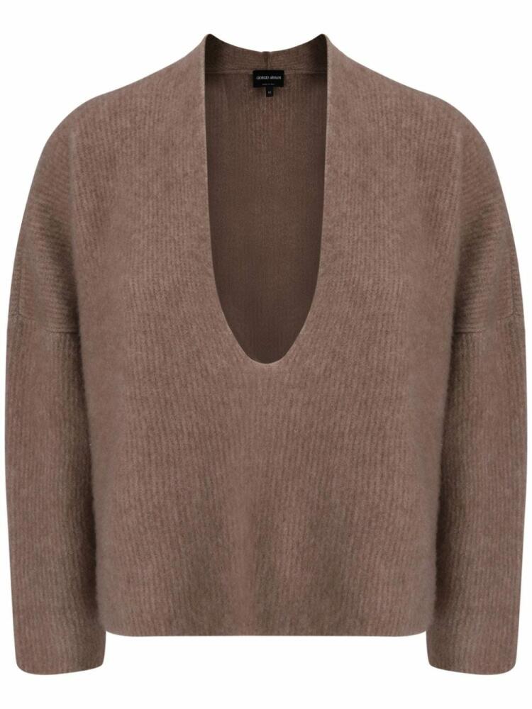 Giorgio Armani wide-neck sweater - Brown Cover