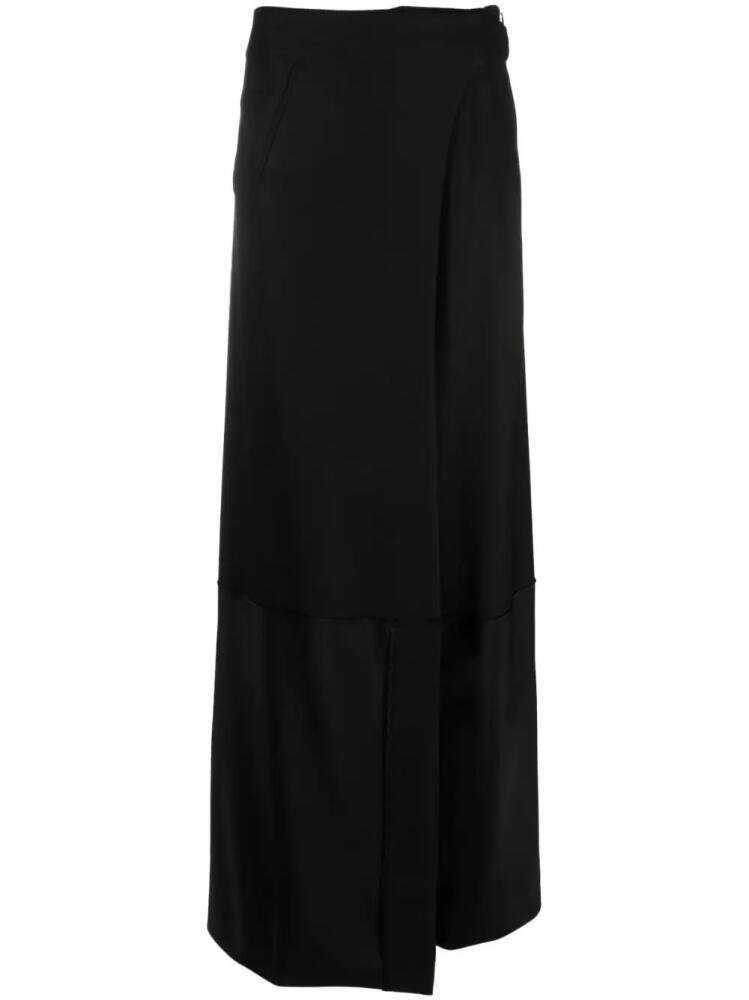 Victoria Beckham satin-trim maxi wrap skirt - Black Cover