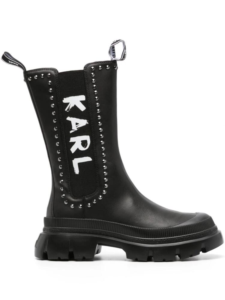 Karl Lagerfeld chunky logo-print chelsea boots - Black Cover