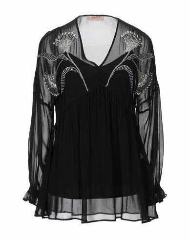 Twinset Woman Top Black Viscose, Polyester Cover