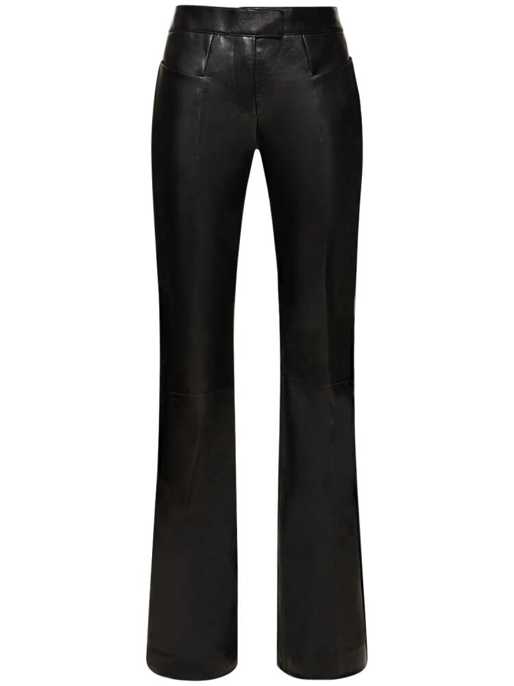 TOM FORD Flared Low Rise Leather Pants Cover