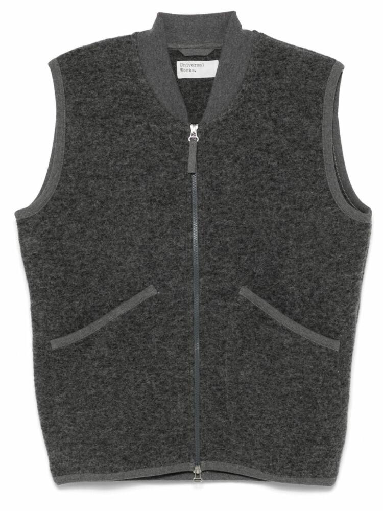 Universal Works brushed-finish gilet - Grey Cover