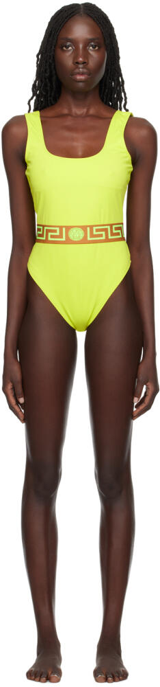 Versace Underwear Yellow Greca Swimsuit Cover