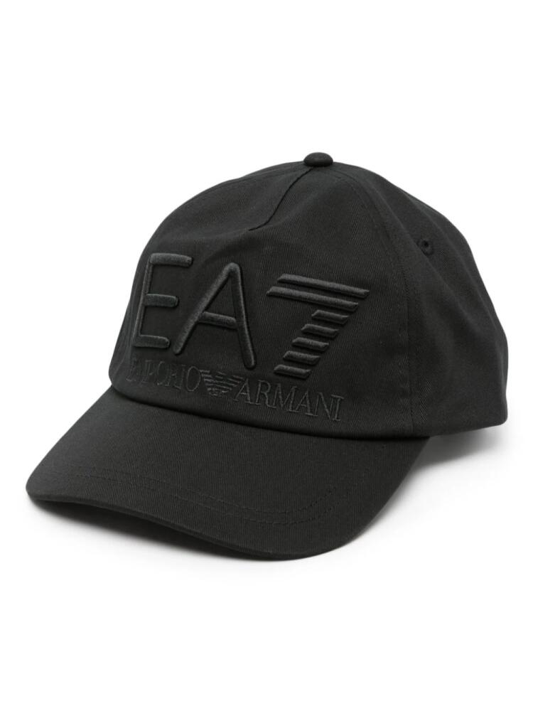 Ea7 Emporio Armani logo-embroidered cotton baseball cap - Black Cover