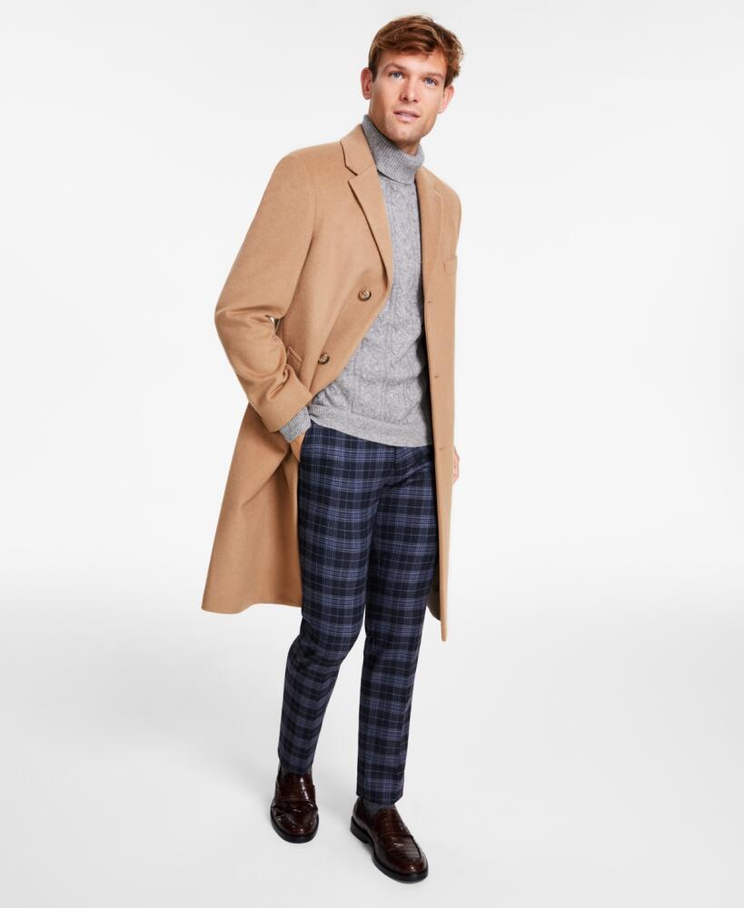 Michael Kors Men's Classic-Fit Solid Wool Blend Overcoats - Camel Cover