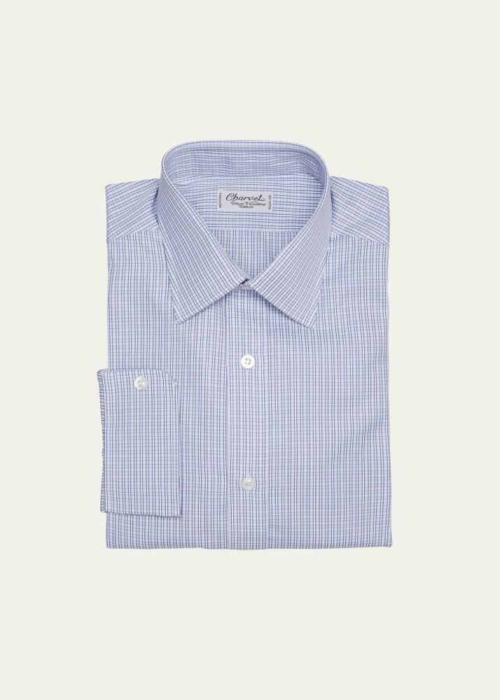 Charvet Men's Micro-Check Cotton Dress Shirt Cover