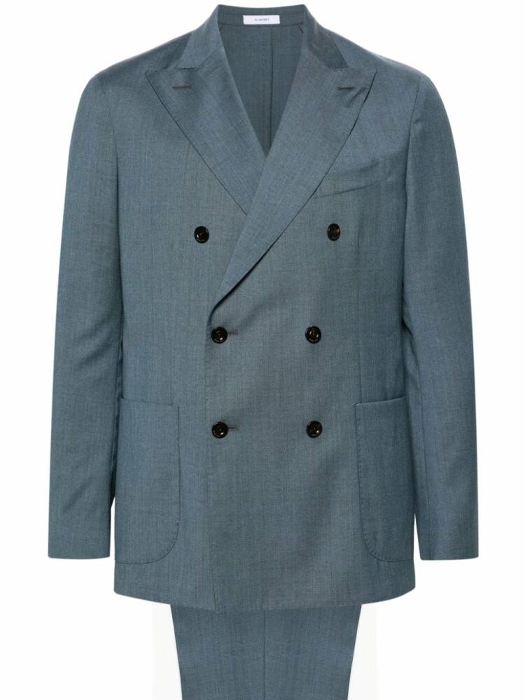 Boglioli double-breasted virgin wool suit - Blue Cover