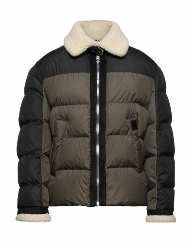 Neil Barrett Man Puffer Military green Polyester, Soft Leather Cover