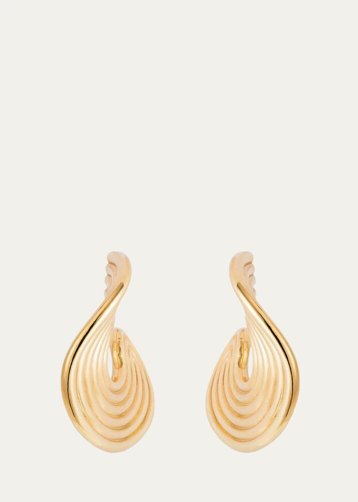 Fernando Jorge Stream Lines Flat Hoop Earrings in 18k Yellow Gold Cover