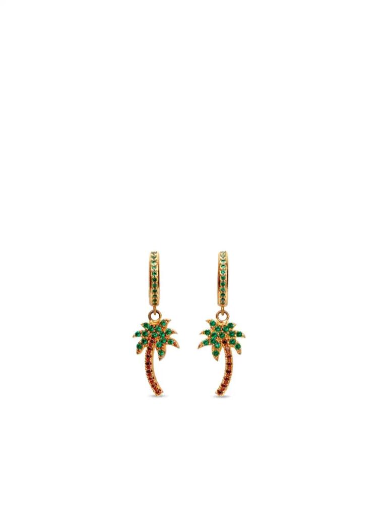 Palm Angels palm tree hoop earrings - Green Cover