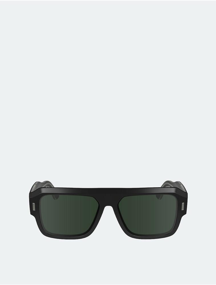 Calvin Klein Men's Modified Rectangle Acetate Sunglasses - Black Cover