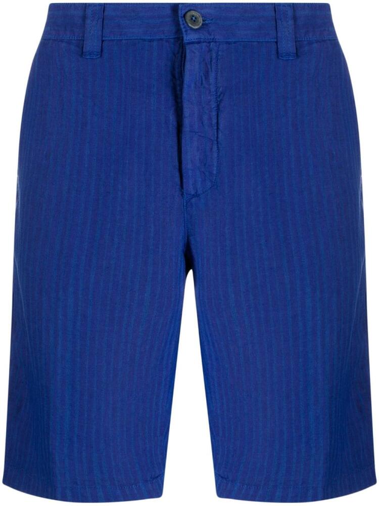 120% Lino striped linen Bermuda shorts - Blue Cover