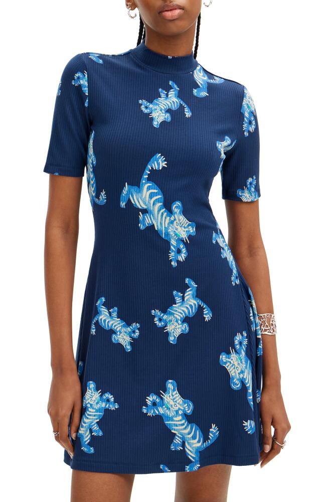 Desigual Tigers Lacroix Fit & Flare Dress in Blue Cover