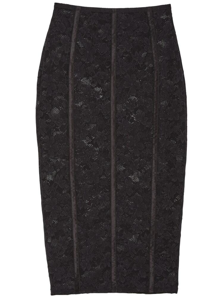 FLEUR DU MAL Le Stretch Lace Midi Pencil Skirt Cover