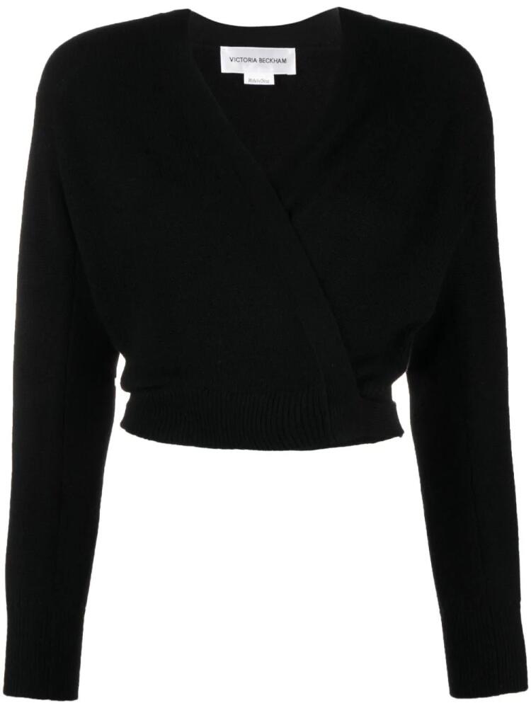 Victoria Beckham wraparound cashmere cardigan - Black Cover