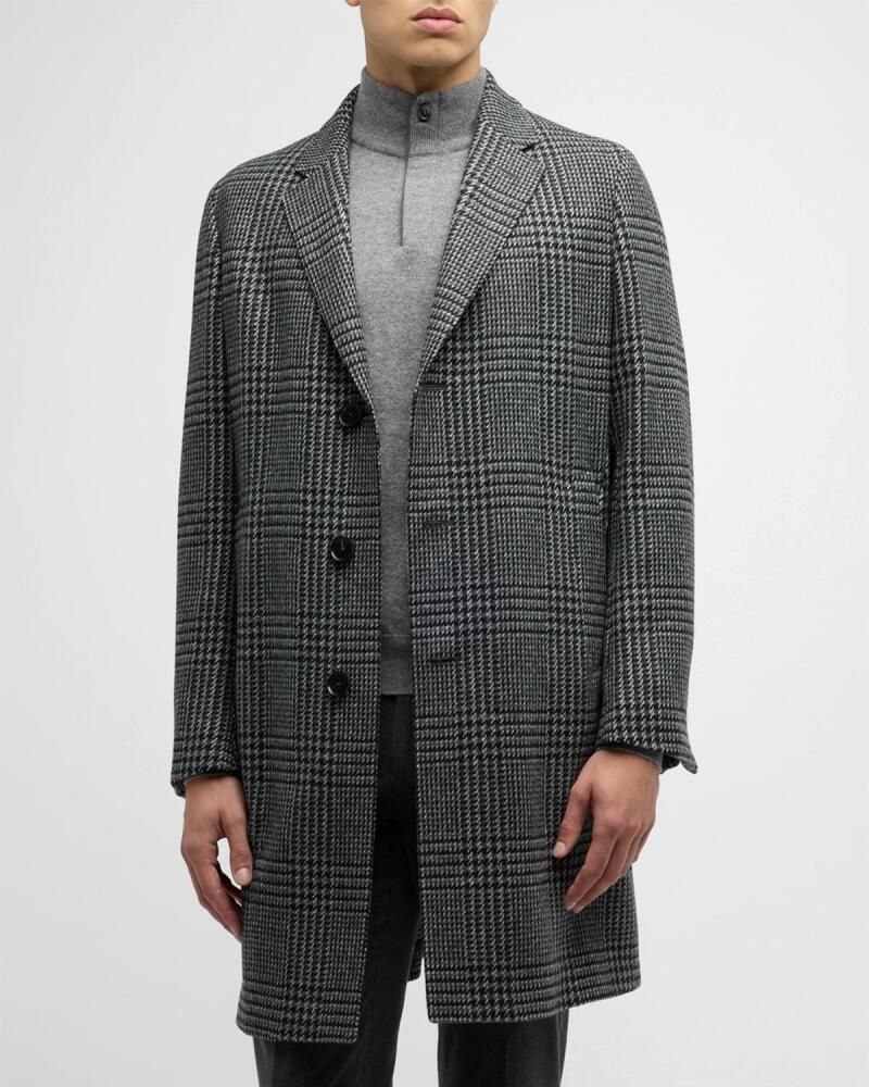 ZEGNA Men's Macro-Plaid Topcoat Cover