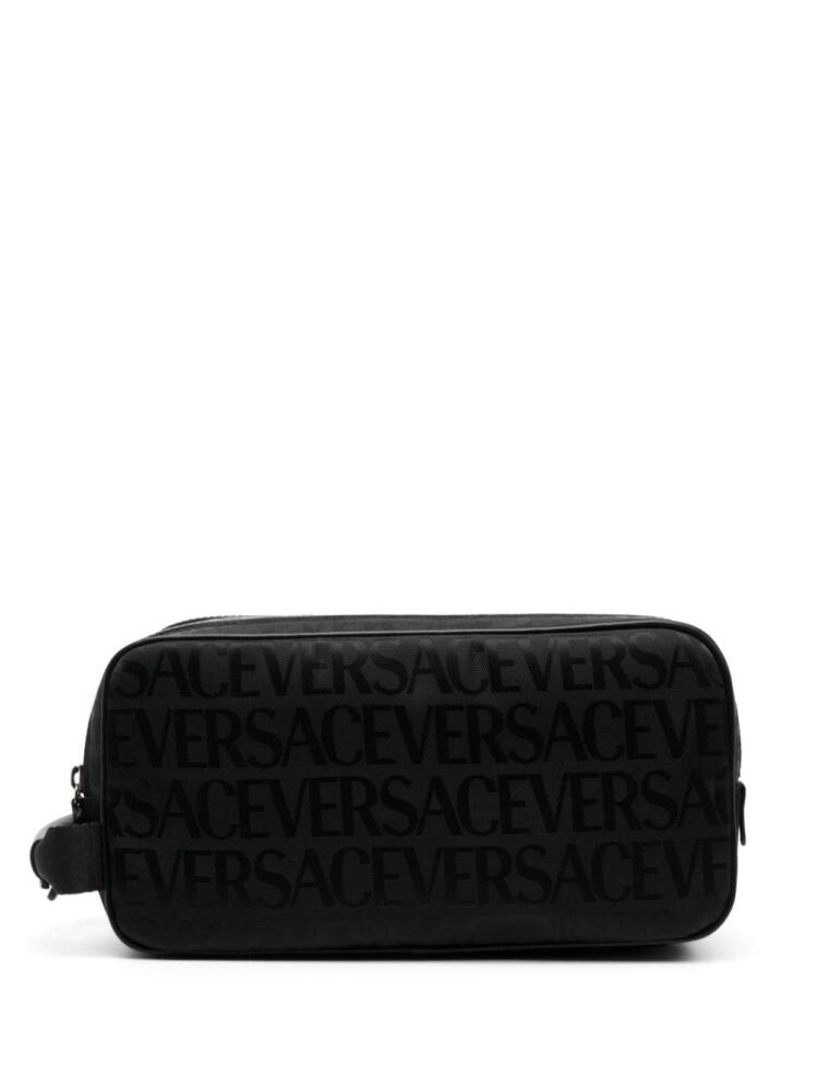 Versace logo-print wash bag - Black Cover