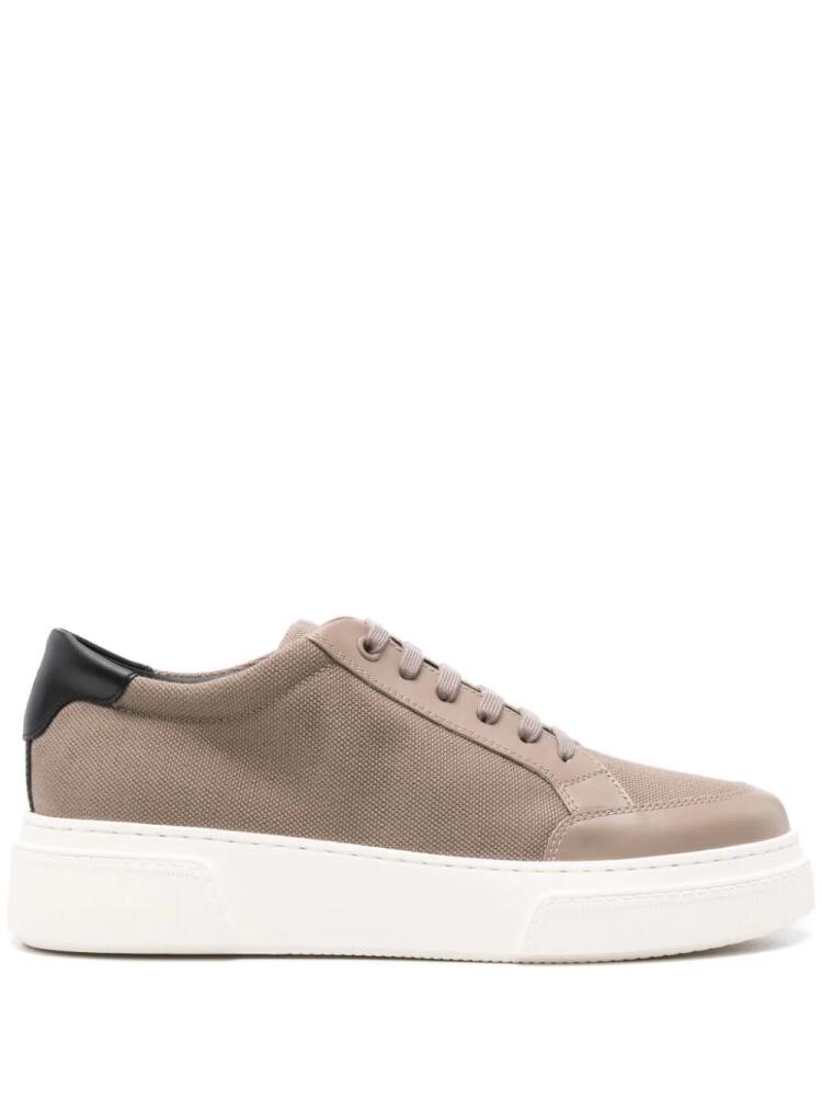 Giorgio Armani lace-up canvas sneakers - Neutrals Cover