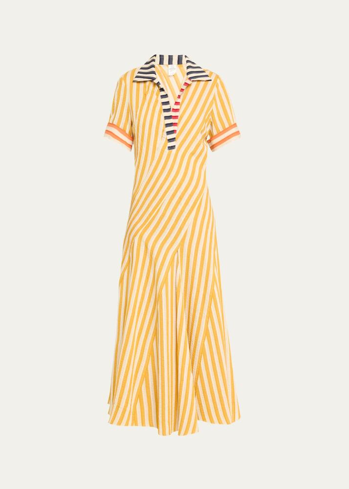 Rosie Assoulin Plot Twist Multi-Striped Polo Dress Cover