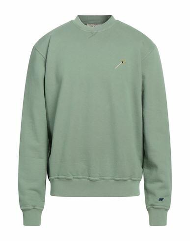 Nick Fouquet Man Sweatshirt Sage green Cotton, Elastane Cover