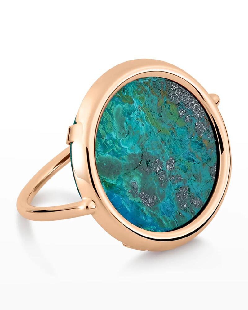 GINETTE NY Rose Gold Chrysocolla Disc Ring Cover