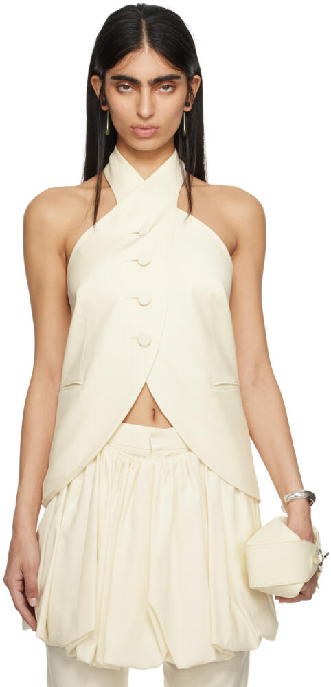 AARON ESH SSENSE Exclusive Off-White Halter Neck Camisole Cover