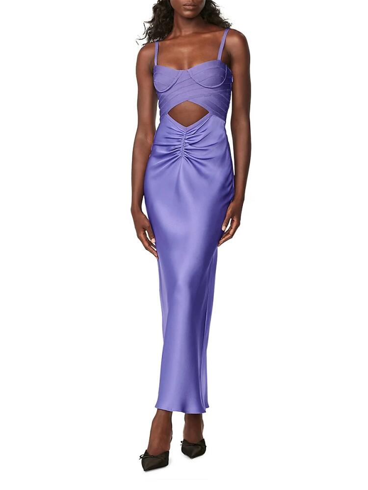 Hervé Léger Women's Silk Bias Cut Bustier Gown - Royal Cover