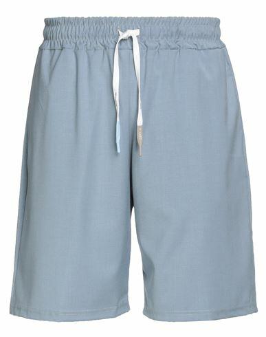 Takeshy Kurosawa Man Shorts & Bermuda Shorts Sky blue Polyester, Viscose, Elastane Cover