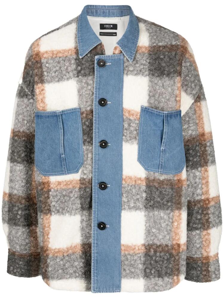 FIVE CM plaid-check faux-shearling shirt - Multicolour Cover